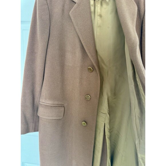 Virany Cashmere Wool Mens Tan Camel Beige OverCoat Size 42 Made In Hungary - Picture 6 of 12
